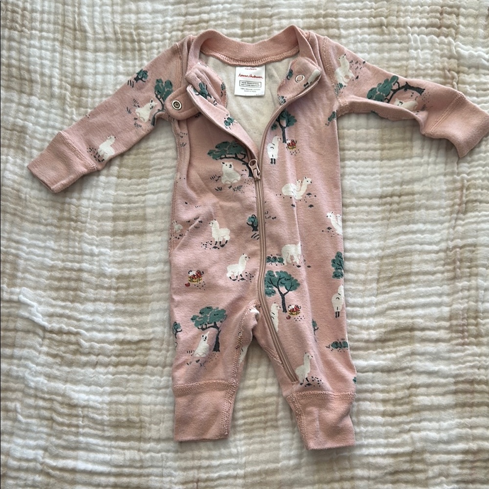 Hanna Anderson Pink Llama Footie